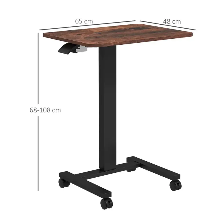 Laptopbord Datorbord Rustik Brun Sitt Justerbar Höjdled Hjul