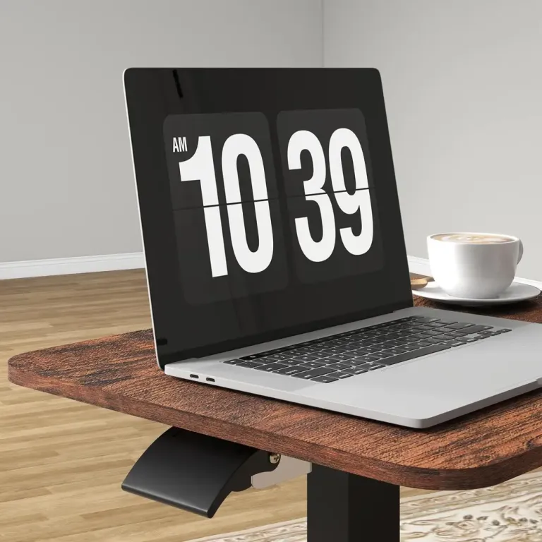 Laptopbord Datorbord Rustik Brun Sitt Justerbar Höjdled Hjul