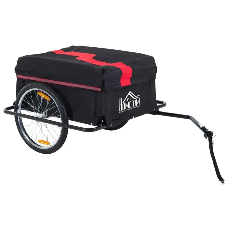 Hopfällbar Cykelvagn och Transportkärra i Metall, Svart