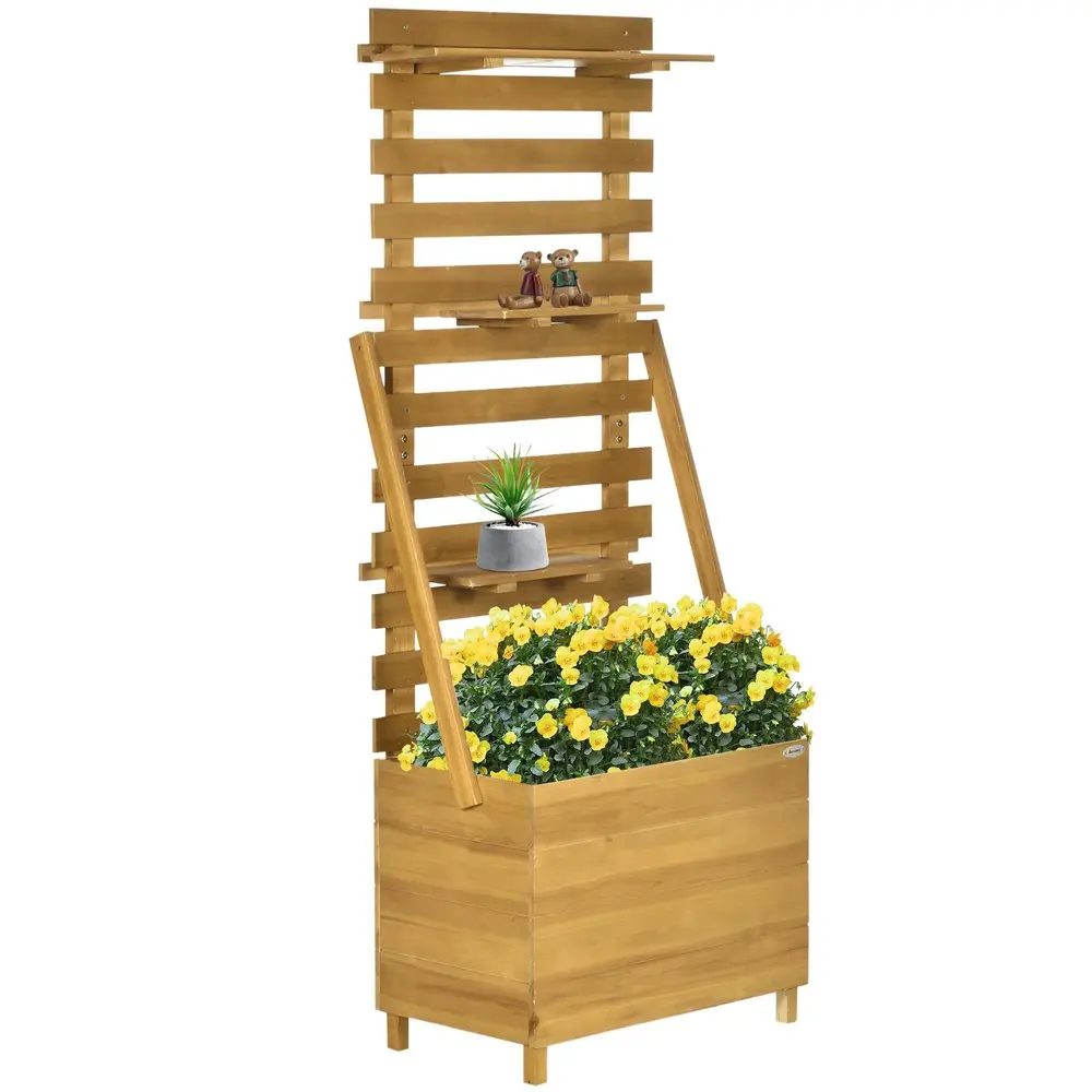 Odlingslåda med Spaljé Upphöjd Blomlåda i 63 x 39 x 160 Cm