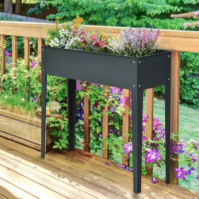 Planteringslåda Högbädd Örtbädd med Fötter 100 x 30 x 80 cm