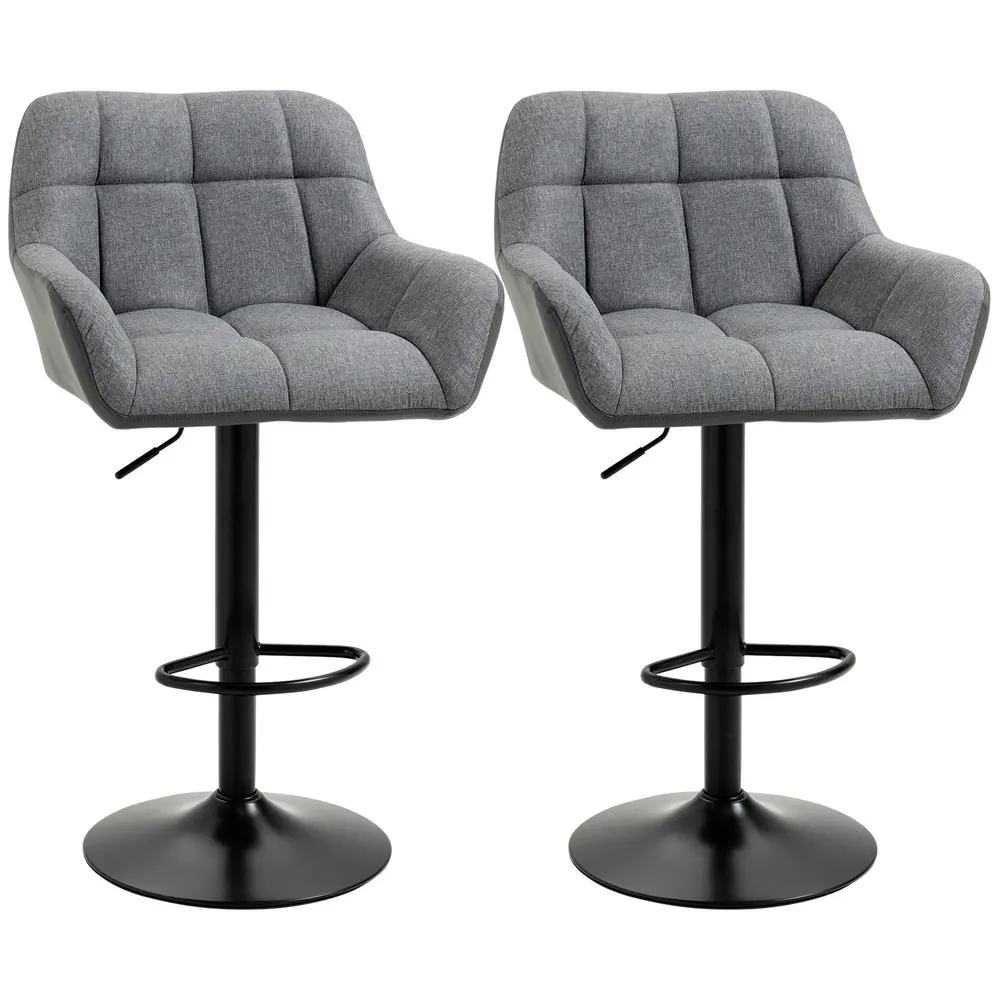 Barstolar i Linnetyg 2-Pack 57,5 x 52,5 x 93-114 Cm