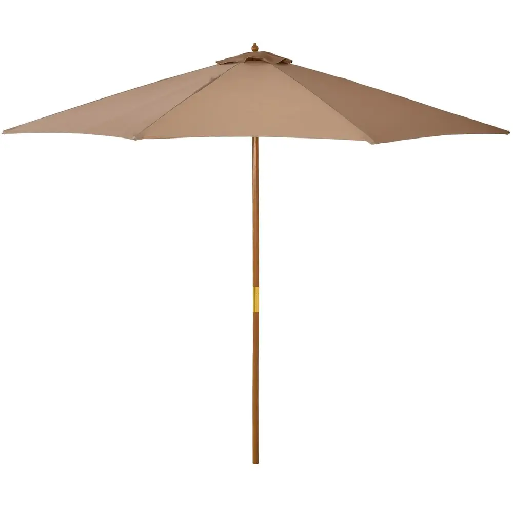 Träparasoll i Bambu-Look Elegant Trädgårdsparasoll 300 Cm