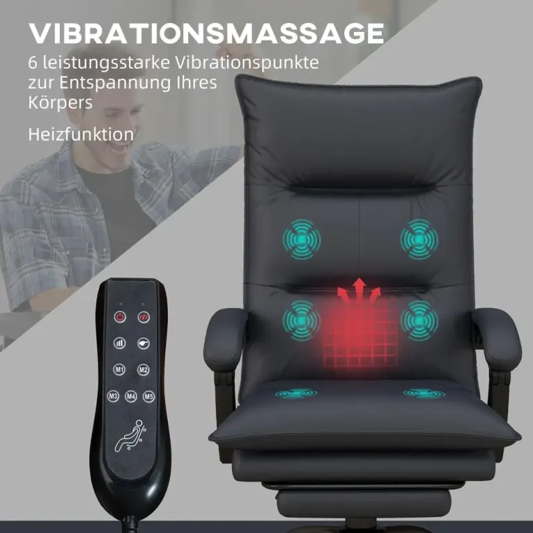 Ergonomisk Kontorsstol med Massage och Fotstöd
