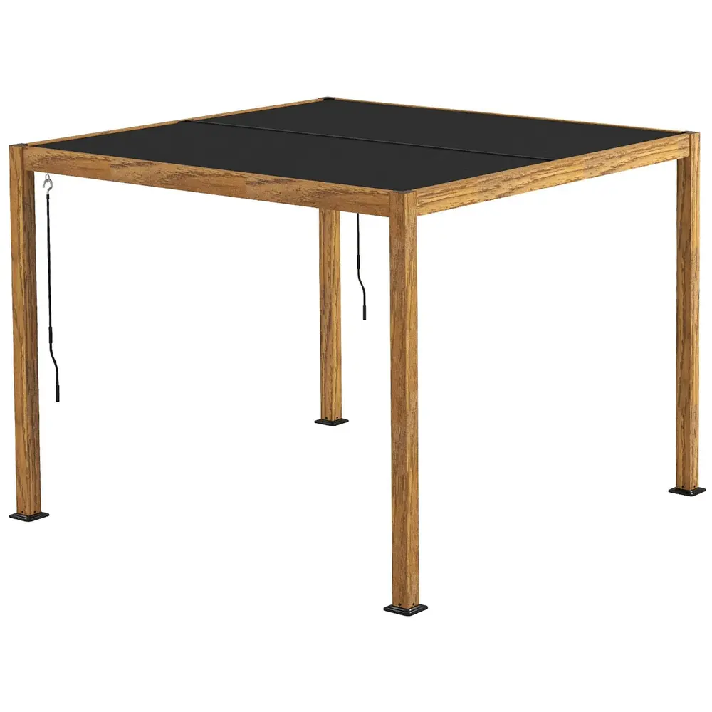 Pergola Trädgårdspaviljong Natur av Aluminium 3 x 3 M