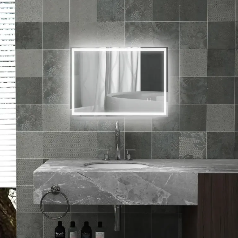 LED-Badrumsspegel med Touch Switch Vit Belysning