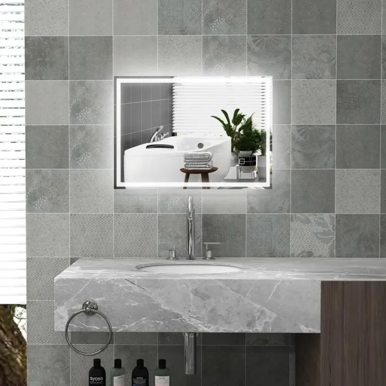 LED-Badrumsspegel med Touch Switch Vit Dimfunktion Imskydd