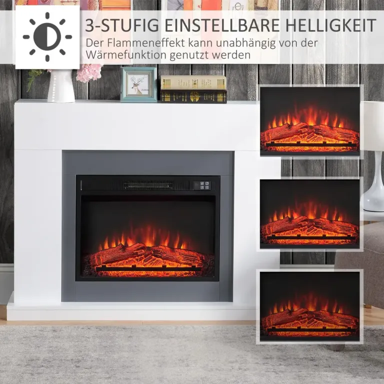 LED Elektrisk Öppen Spis Kamin Eelektrisk Träram Flamma Effekt