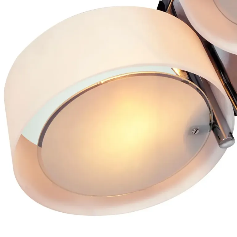 LED Taklampa 3-Lampa E27 40 w Krom och Akryl Ø64 x H20 cm