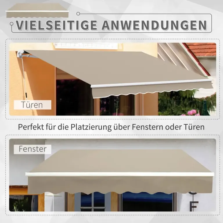 Ledarmsmarkis Beige Aluminium Uteplatsmarkis 3,95 m