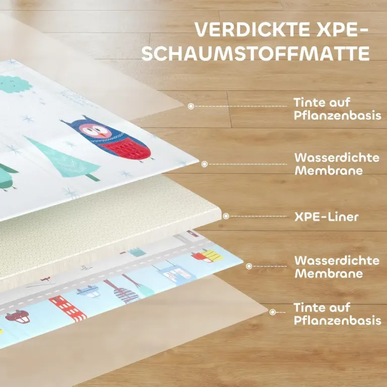 Lekmatta Pussel Flerfärgad Skumgummi för Barnrum 1,5 cm Vändbar Baby