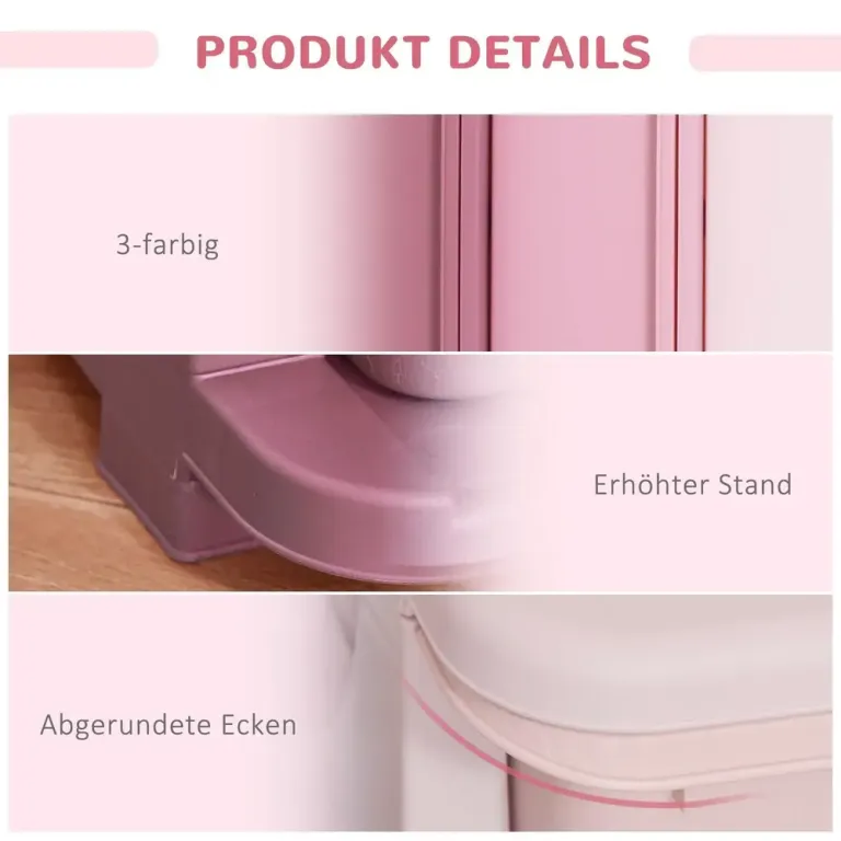Leksaksförvaring 3 Lådor Söt Byrå Förvaringslådor Rosa