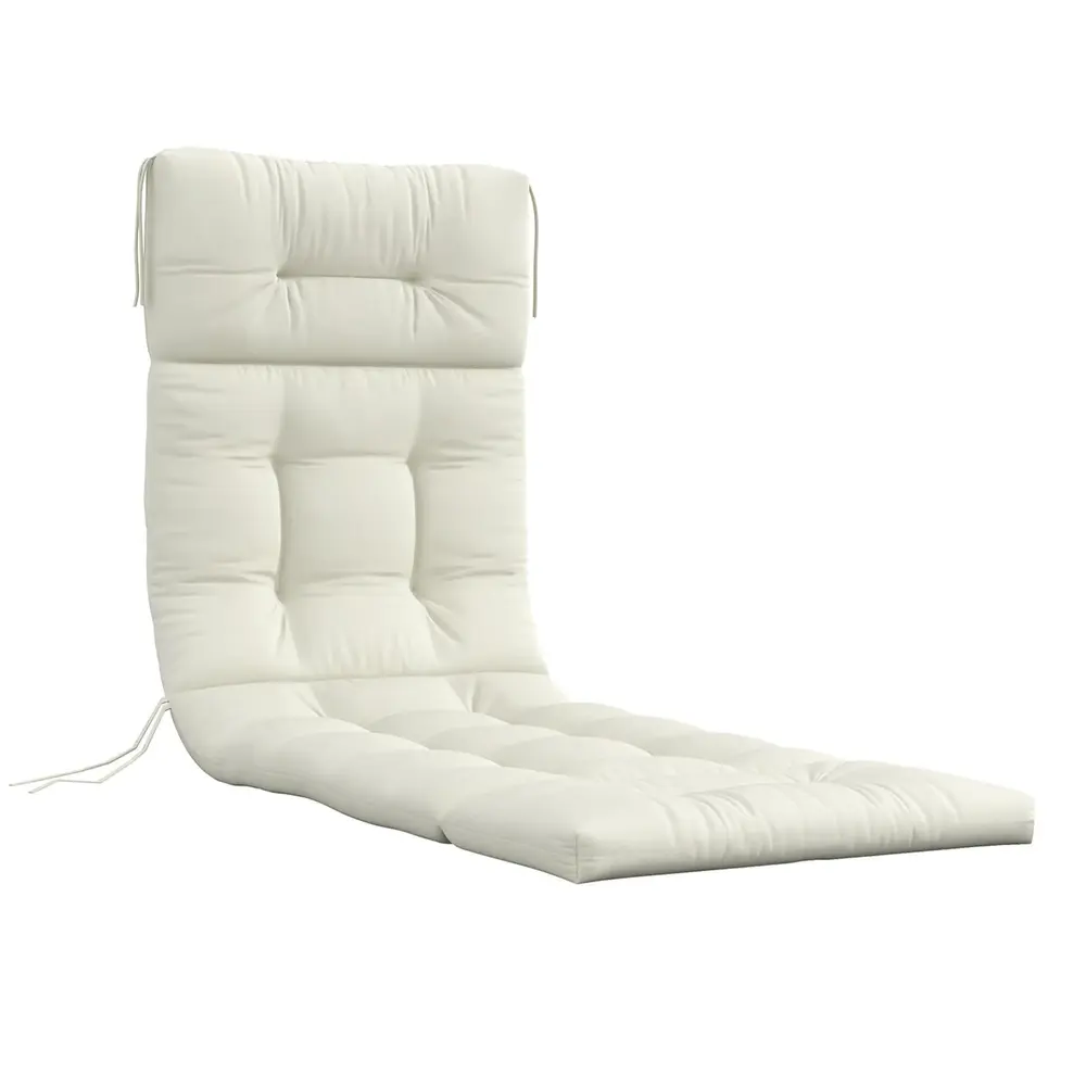 Solstolskudde Dyna Krämvit av Polyester 200 x 60 x 13 cm