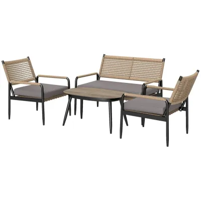 Trädgårdsmöbelset i Konstrotting Loungeset med Soffa 2-sits