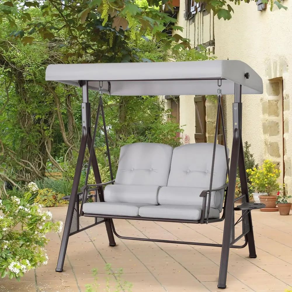 2-Sitsig Hammock med Soltak 162 x 118 x 173 Cm