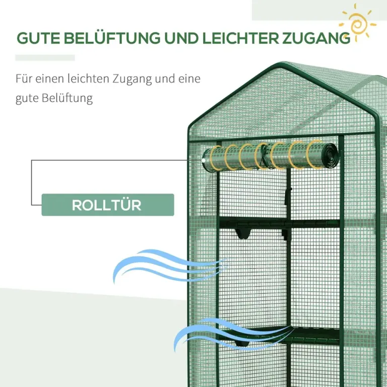 Litet Växthus 3 Hyllor Kompakt Mini Transparent Folieskydd Hyllplan