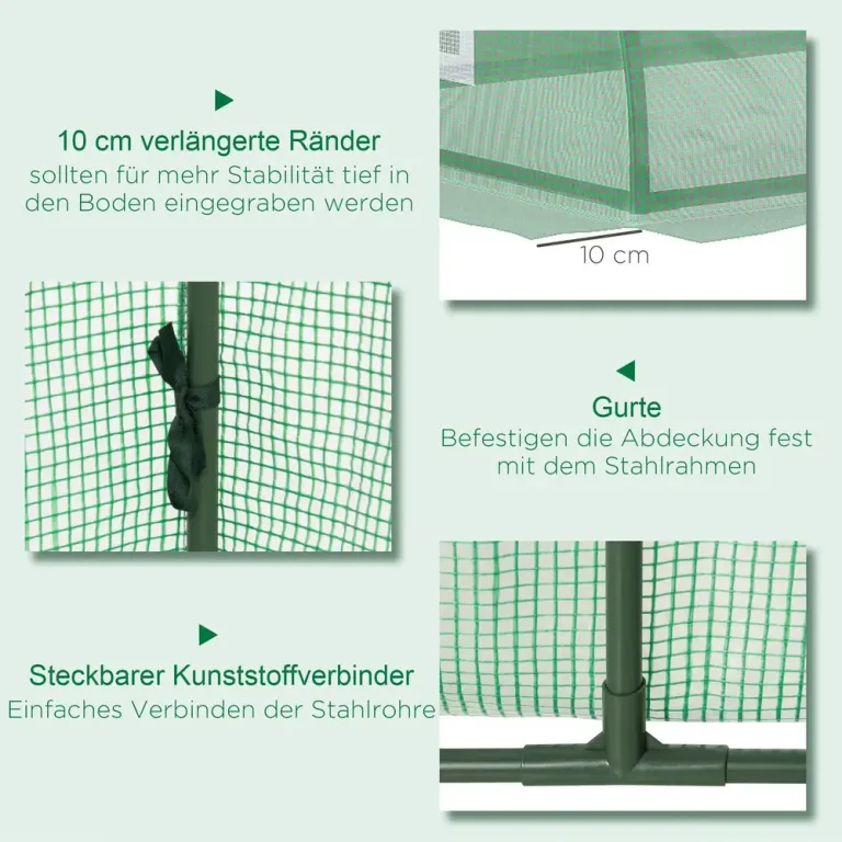 Litet Växthus i Tunnelmodell Kompakt 300 x 80 x 45 cm