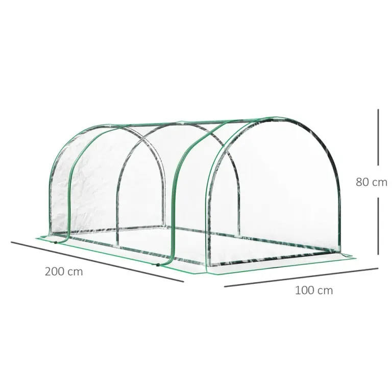 Litet Växthus med Dörr Kompakt Drivhus i Tunnel Transparent