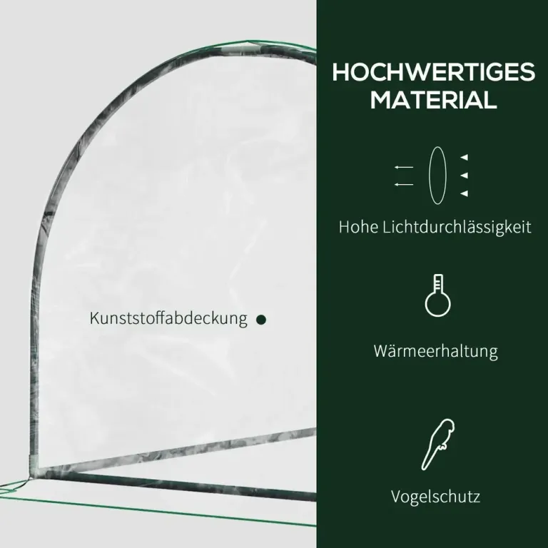 Litet Växthus med Dörr Kompakt Drivhus i Tunnel Transparent