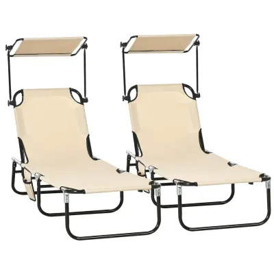 Solsäng 2-pack 5 Rygglägen Hållbar 190 x 60 x 30 cm