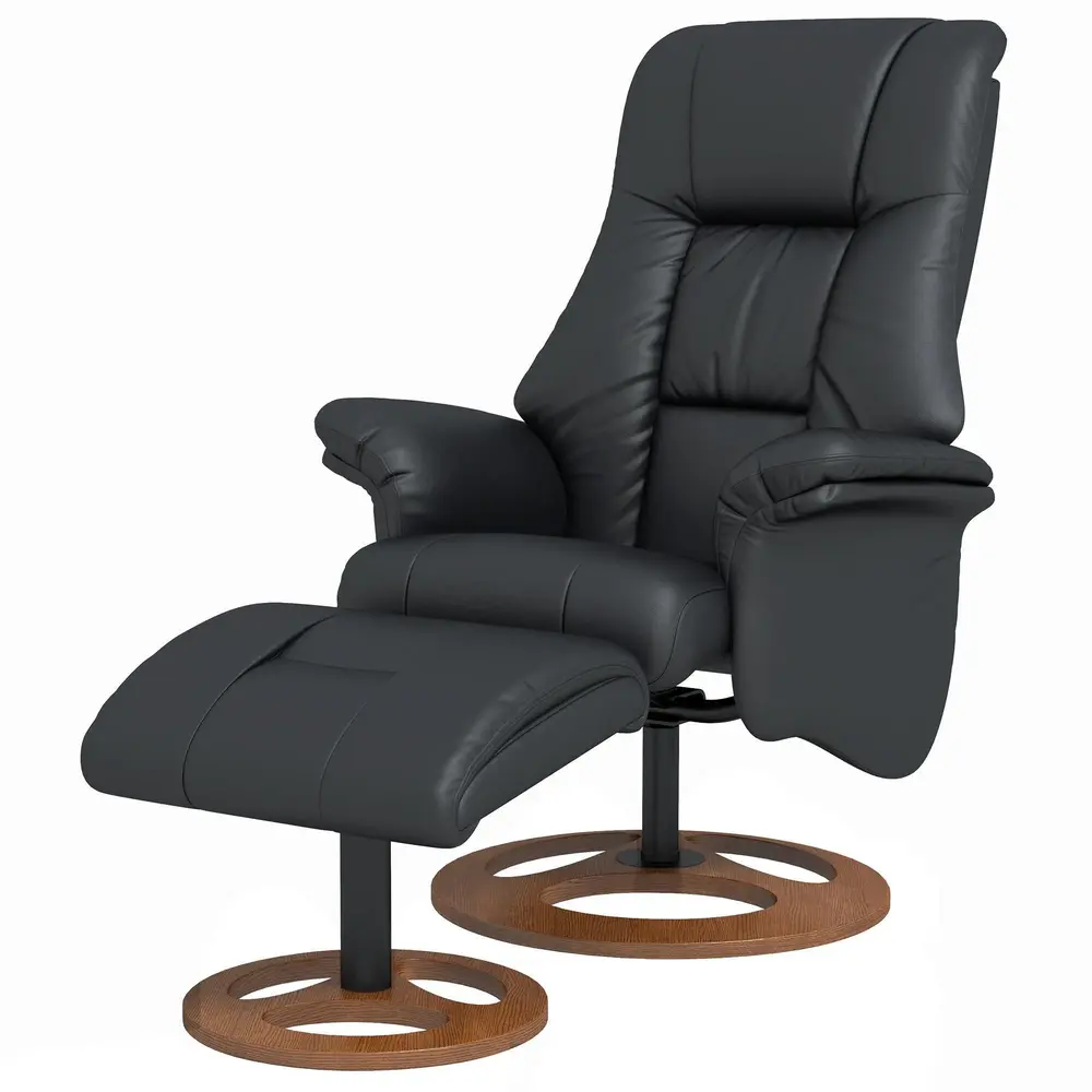 Relaxstol TV-Stol Svart av Konstläder 77 x 89 x 110 Cm