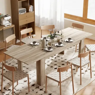 Utdragbart Matbord 180-260 cm för 6-10 Personer i Trä