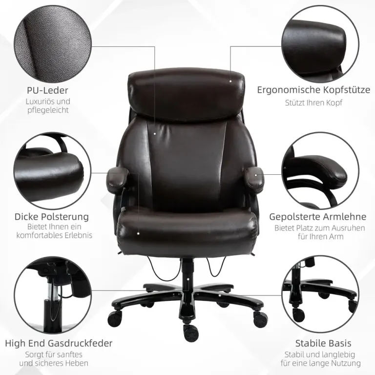 Ergonomisk Gamingstol Kontorsstol med Massage & Värme