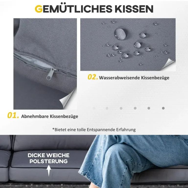 Loungeset Rotting Sittgrupp 215 x 75 x 64 Cm