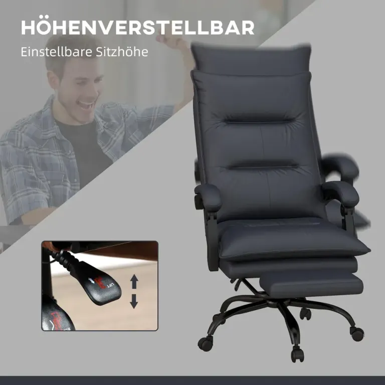 Ergonomisk Kontorsstol med Massage och Fotstöd