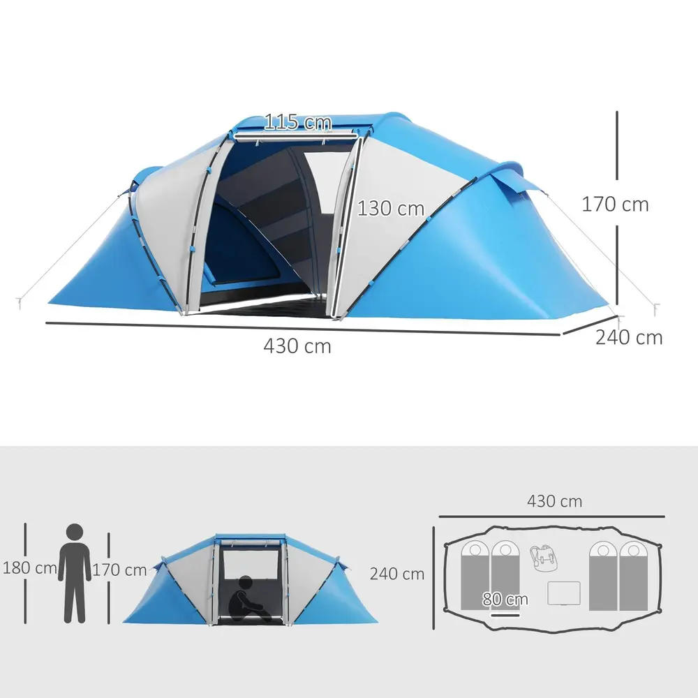 Campingtält för 4–6 Personer Lätt och Familjetält