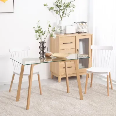 Matbord för Fyra Personer med Bordsskiva i Härdat Glas