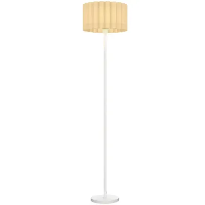Golvlampa i Retrostil med Plastskärm Fotkontakt, Vit