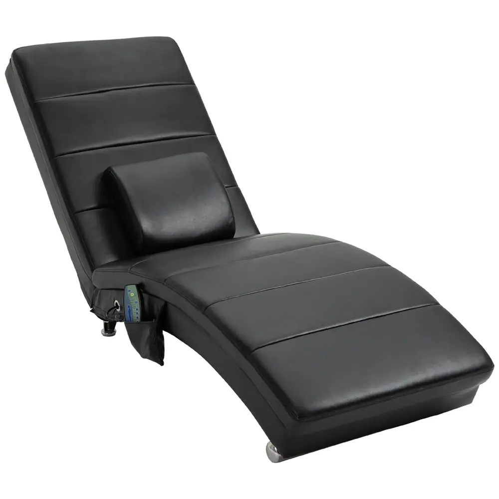 Elektrisk Massagestol i Läder Relaxfåtölj 58 x 163 x 87 Cm