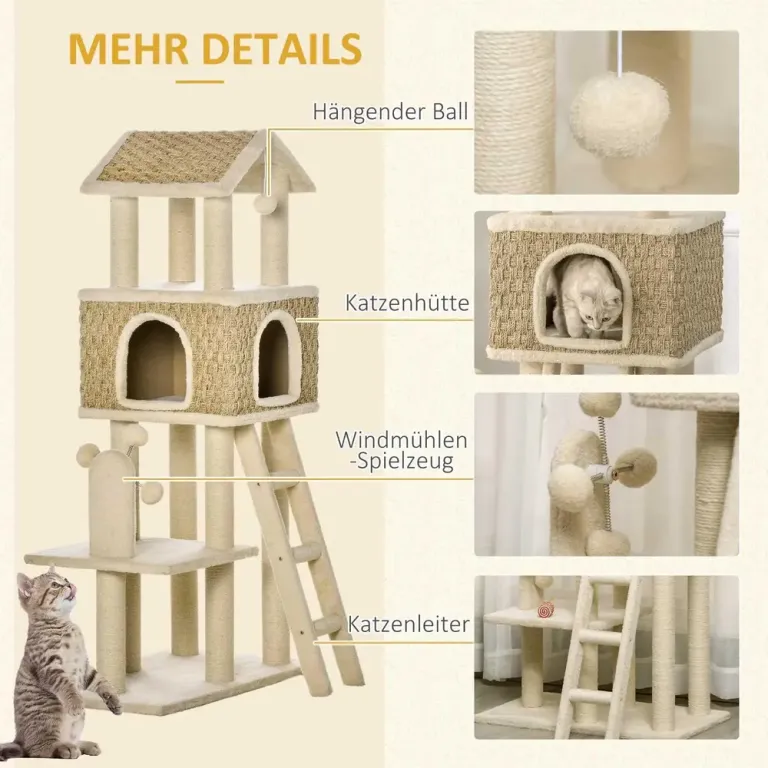 Kattbädd Kattgrotta Mjuk Sovplats Katt 130 cm