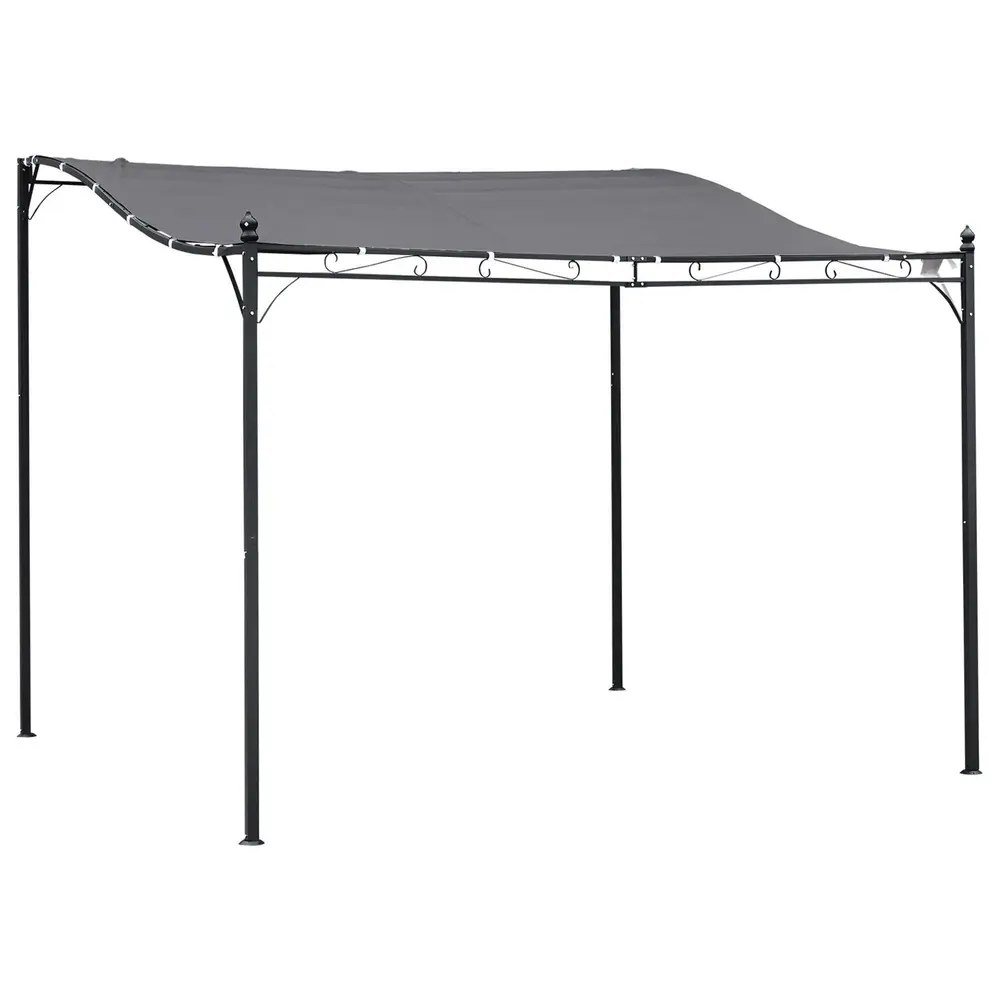 Pergola med Tak Trädgårdspaviljong i Metall 297 x 297 Cm