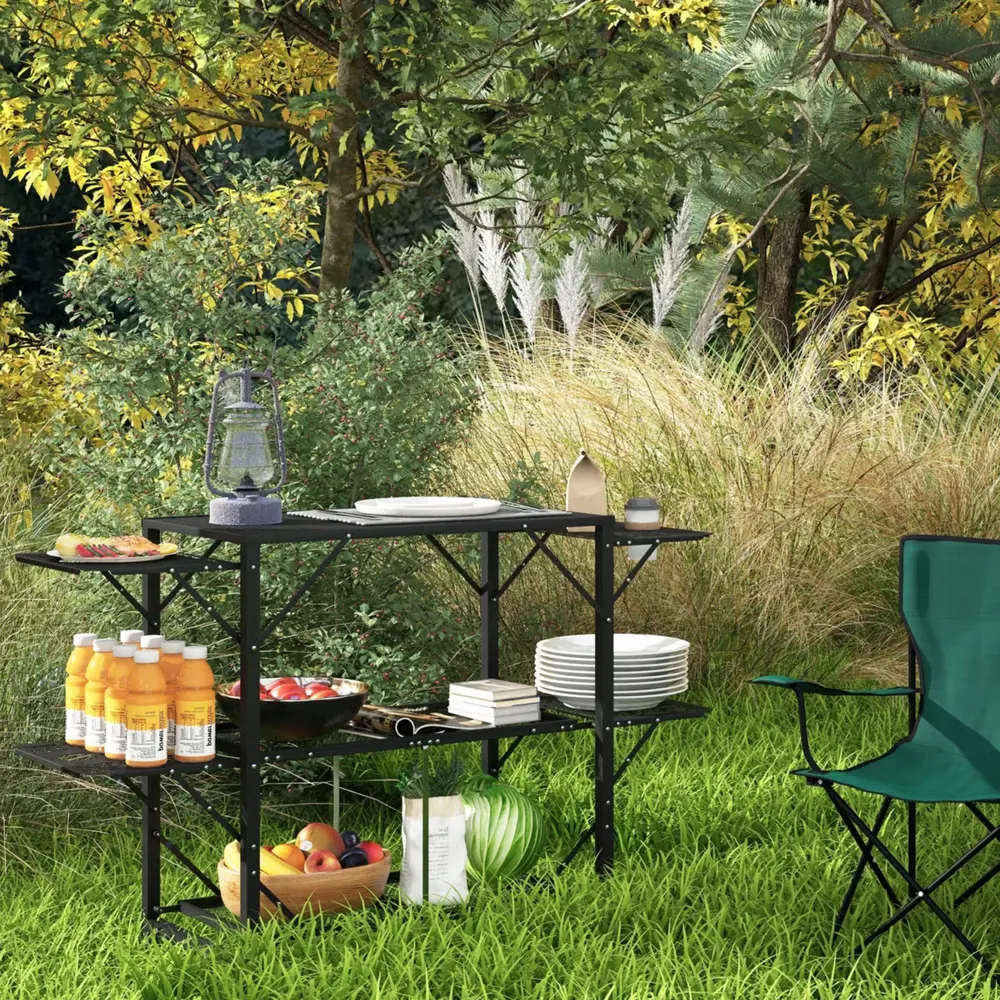 Campingbord Picknickbord Metall av Metall och MDF