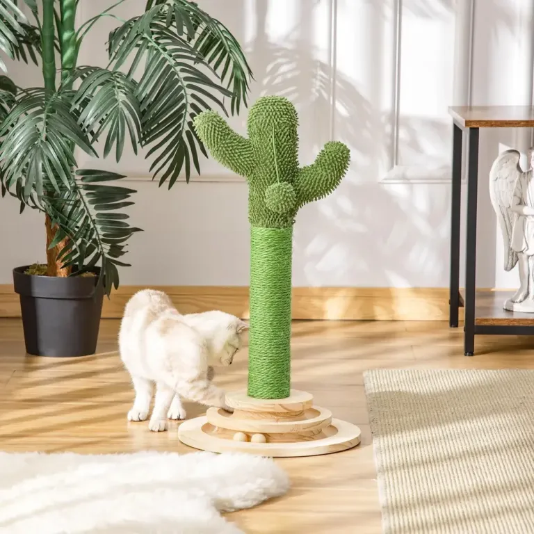 Kaktusformat Klösträd med Lekboll Rolig Klösmöbel i 60 cm