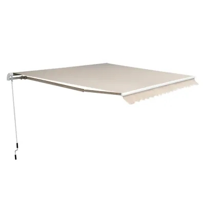 Vikarmsmarkis Beige Polyester Aluminium Uteplatsmarkis 3 m