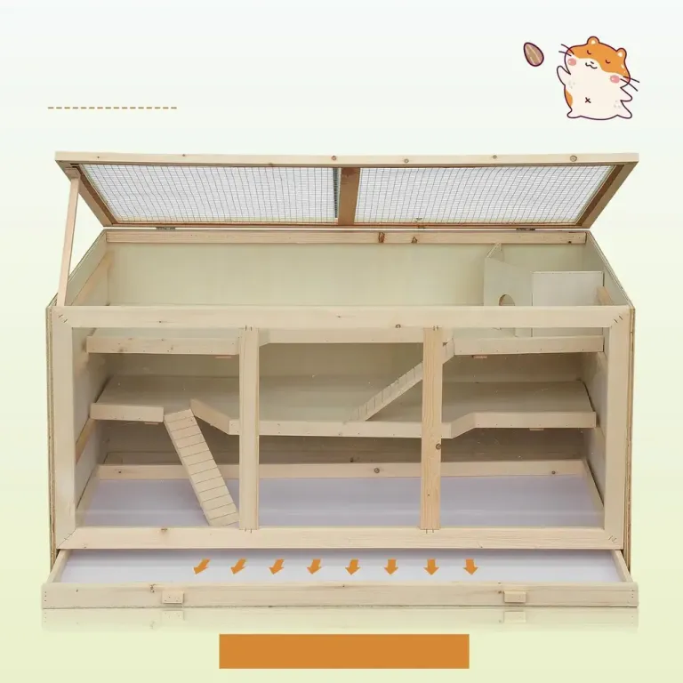 Hamsterbur och Gnagarlåda i Trä och PVC 115 x 57 x 55 cm