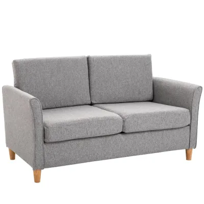 2-Sitsig Soffa i Linnetyg Loungesoffa 141 x 65 x 78 cm