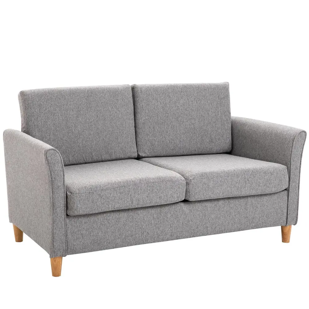 2-Sitsig Soffa i Linnetyg Loungesoffa 141 x 65 x 78 Cm