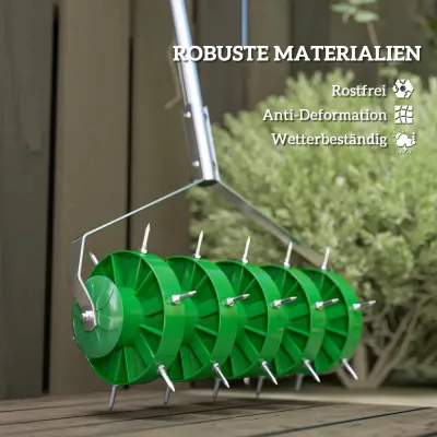 Manuell Gräsmattluftare 30 Järnspikar i Stål 45 cm Rullande Bred