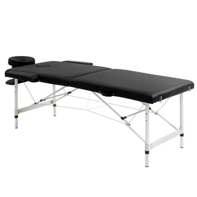 Massagebänk 2-zoners Hopfällbar 90 Cm Bärbar Aluminium