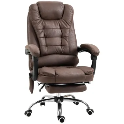 Massagekontorsstol med Ligg- och Värmefunktion Vridbar Ergonomisk