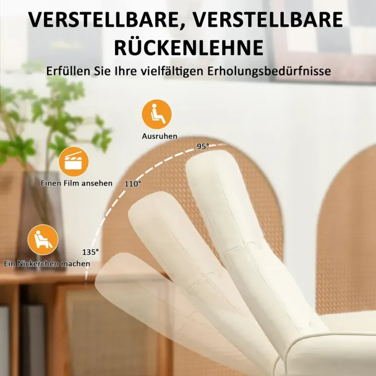 Massagestol med Fotpall 10 Relax Fåtölj Massagefunktion Krämvit