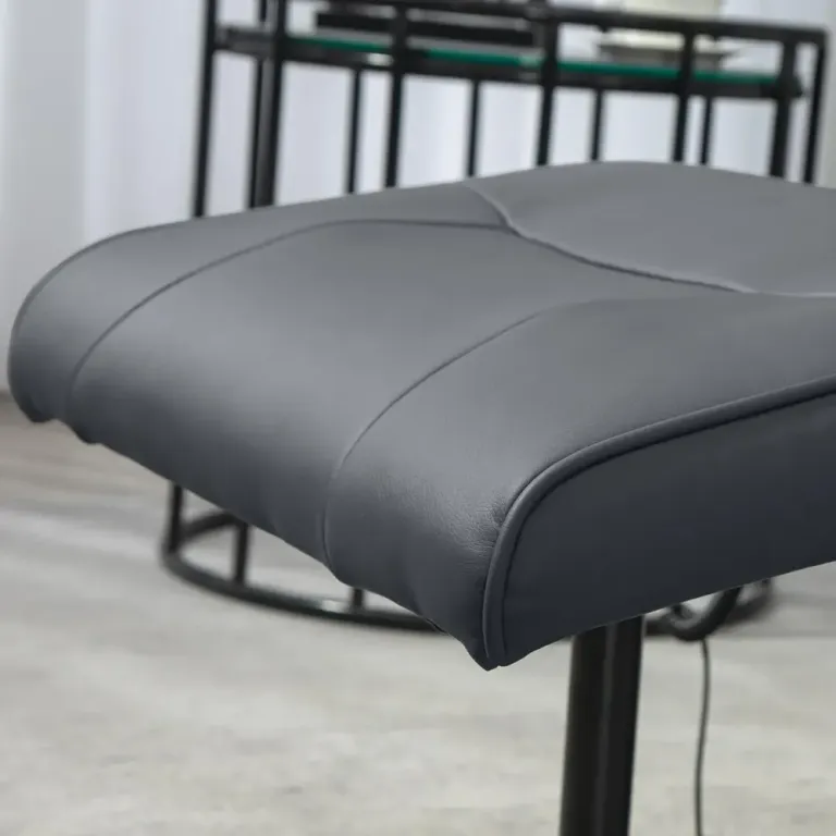 Massagestol med Fotpall 10 Relax Fåtölj Massagefunktion Mörkgrå