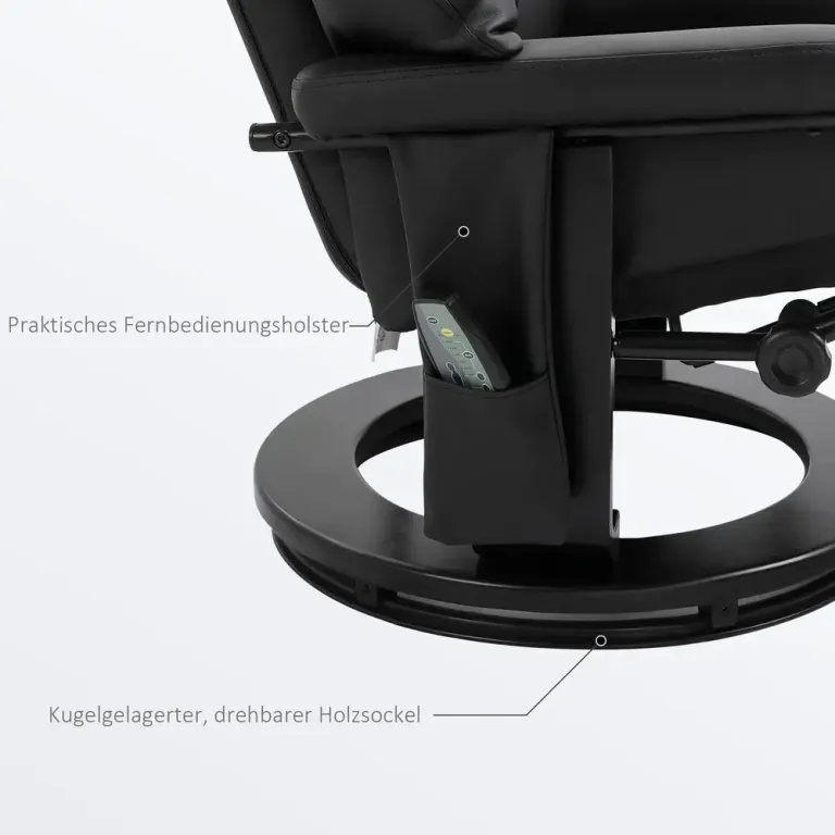 Massagestol med Pall TV-Fåtölj i Avslappningsfåtölj Roterbar Läder