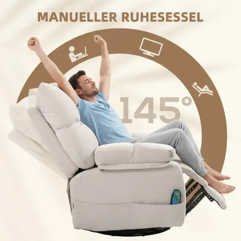Massagestol med Värme Relax Fåtölj Liggfunktion