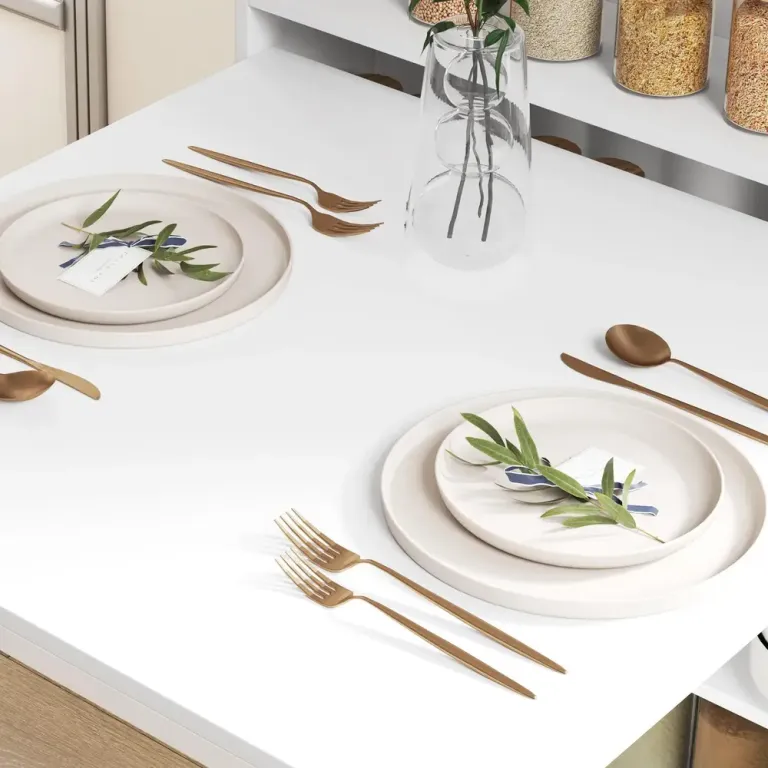 Matbord Hopfällbart 4 Hyllplan för Små Kök och Matsalar Köksbord