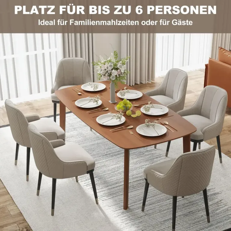 Matbord i Lantlig Stil med Lackerad Yta i Trä Personer Rustikt